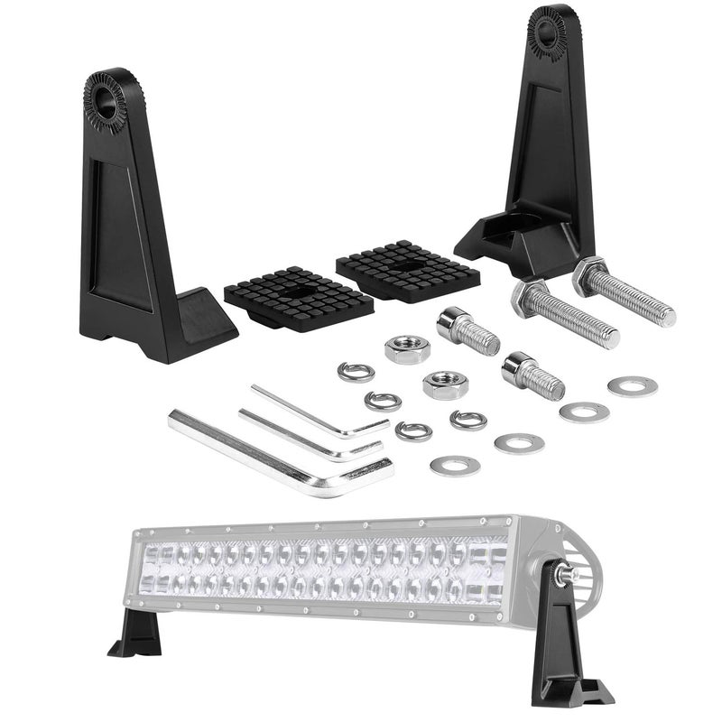 Muto-Beam Side Mounting Brackets, Muto-Beam Universal Side Bracket for LED Pods Light Bar Bracket Double Row Light Bar Brackets with Rubber Pad for Truck ATV UTV SUV Boat - Image 1